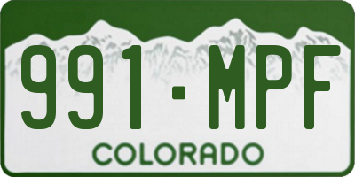 CO license plate 991MPF
