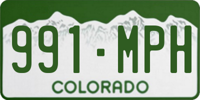 CO license plate 991MPH