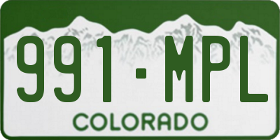 CO license plate 991MPL