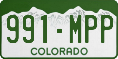 CO license plate 991MPP