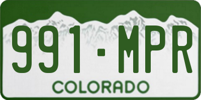 CO license plate 991MPR