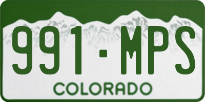 CO license plate 991MPS