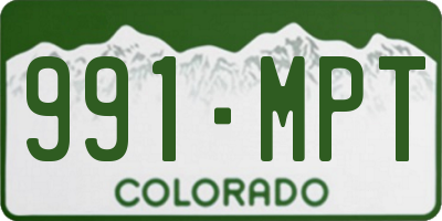 CO license plate 991MPT
