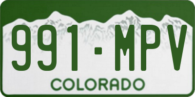 CO license plate 991MPV