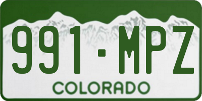 CO license plate 991MPZ