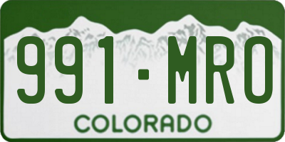 CO license plate 991MRO