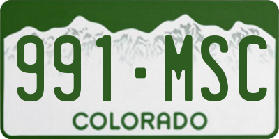 CO license plate 991MSC