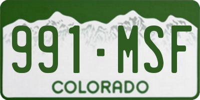 CO license plate 991MSF