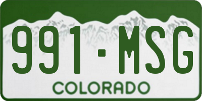 CO license plate 991MSG