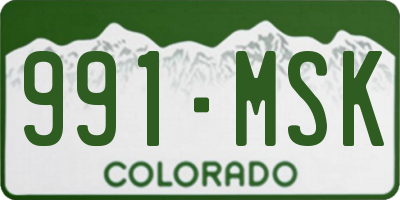 CO license plate 991MSK