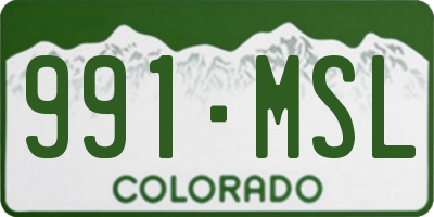 CO license plate 991MSL