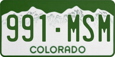 CO license plate 991MSM