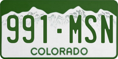 CO license plate 991MSN