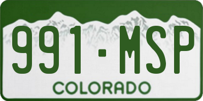 CO license plate 991MSP