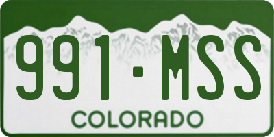 CO license plate 991MSS