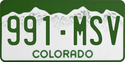 CO license plate 991MSV