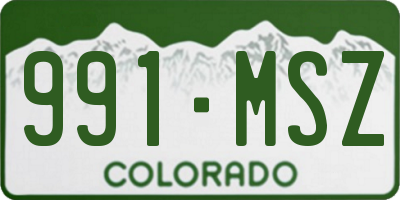 CO license plate 991MSZ
