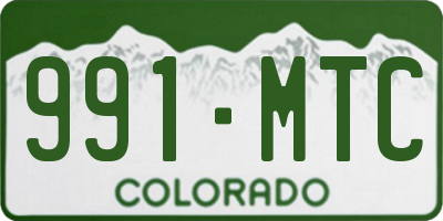 CO license plate 991MTC