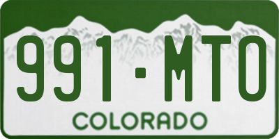 CO license plate 991MTO
