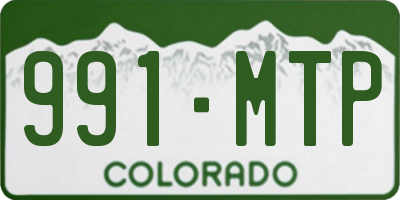 CO license plate 991MTP