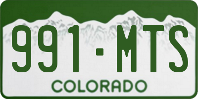 CO license plate 991MTS
