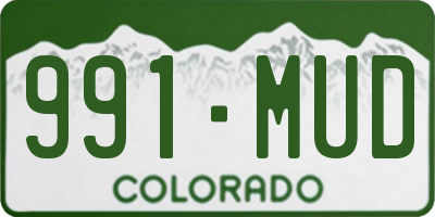 CO license plate 991MUD