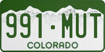 CO license plate 991MUT