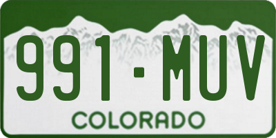 CO license plate 991MUV