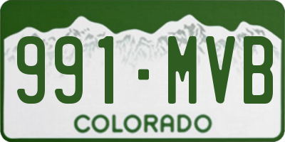 CO license plate 991MVB