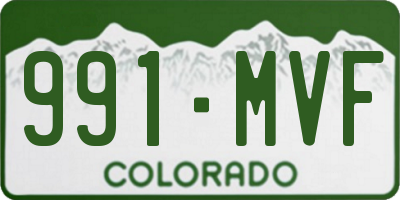 CO license plate 991MVF