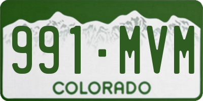 CO license plate 991MVM