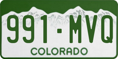 CO license plate 991MVQ