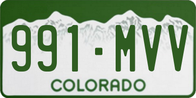CO license plate 991MVV