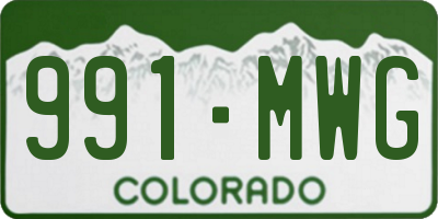 CO license plate 991MWG