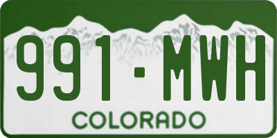 CO license plate 991MWH