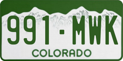 CO license plate 991MWK