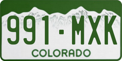 CO license plate 991MXK