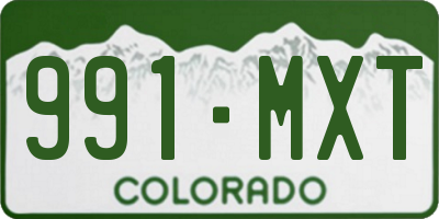 CO license plate 991MXT