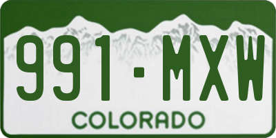 CO license plate 991MXW