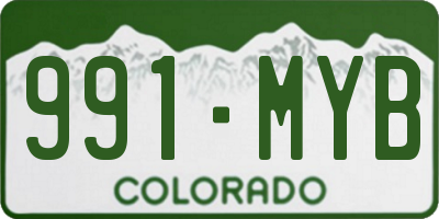CO license plate 991MYB