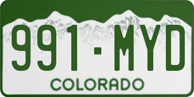 CO license plate 991MYD