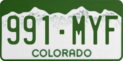 CO license plate 991MYF