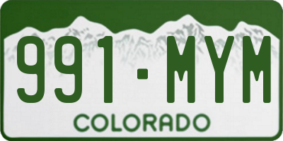 CO license plate 991MYM
