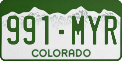 CO license plate 991MYR