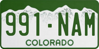 CO license plate 991NAM
