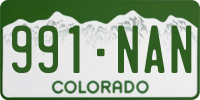CO license plate 991NAN