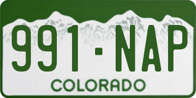 CO license plate 991NAP