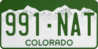 CO license plate 991NAT