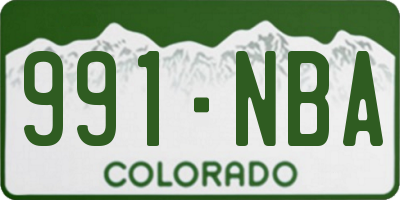 CO license plate 991NBA