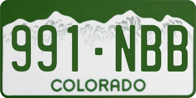 CO license plate 991NBB